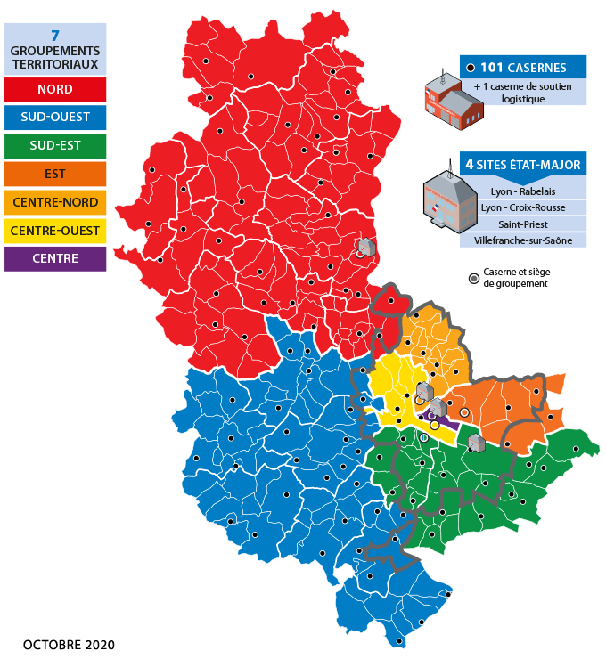 Carte des groupements territoriaux du SDMIS Carte des groupements territoriaux du SDMIS