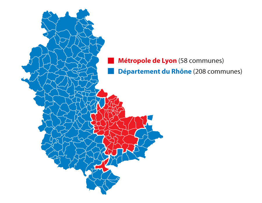 Carte Métropole de Lyon / Département du Rhône
