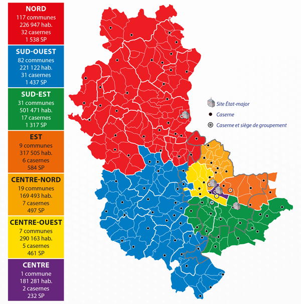 7-groupements-territoriaux Carte des groupements territoriaux du SDMIS